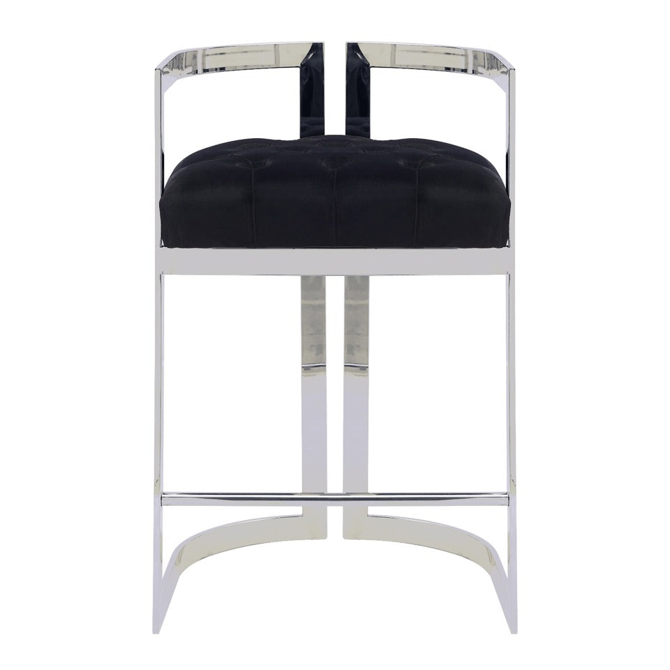 LINA BLACK SILVER BARSTOOL